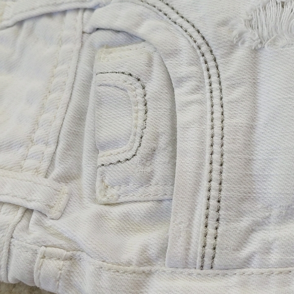 Bongo Distressed Ripped Shortie Jean Shorts Junior 5 White - Picture 9 of 16